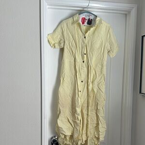 Ann Taylor Light Yellow Midi Dress